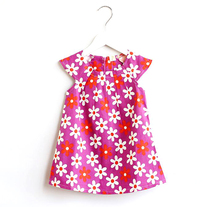 1-4 years old Korean version of childrens clothing girls sunflower flowers flying sleeve dress princess skirt vest skirt spring and autumn summer