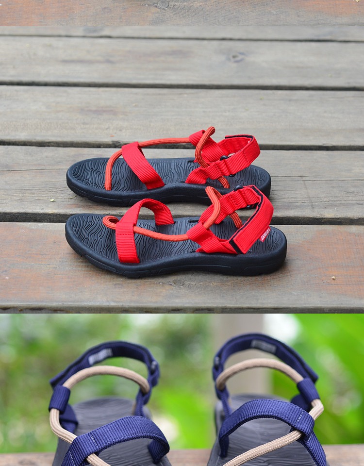 Dép nam đế mềm phiên bản Hàn Quốc của giày thủy triều Giày đi biển Velcro một đôi hai mang thoải mái boot nam