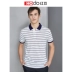 Áo len nam màu đỏ 2019 xuân hè đơn giản thời trang áo trễ vai áo sơ mi POLO sọc nam ngắn tay áo thun 231B - Polo áo khoác polo Polo