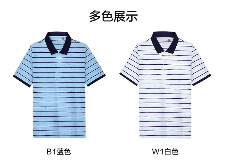 Áo len nam màu đỏ 2019 xuân hè đơn giản thời trang áo trễ vai áo sơ mi POLO sọc nam ngắn tay áo thun 231B - Polo áo polo đồng phục