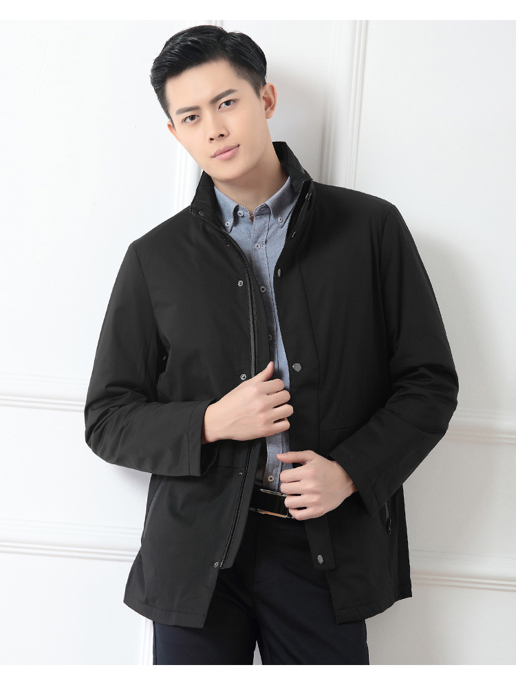 Áo khoác nam màu đỏ đậu nam mùa xuân và mùa thu kinh doanh giản dị cotton mỏng cổ áo mỏng áo khoác nam 001S áo khoác nam đẹp