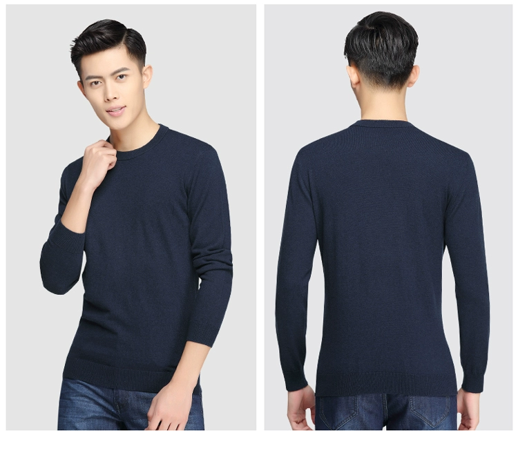 Hodo đậu đỏ nam áo len thời trang vòng cổ màu rắn kinh doanh bình thường len tinh khiết áo len nam nhiều màu 6260 quần tây nam đẹp