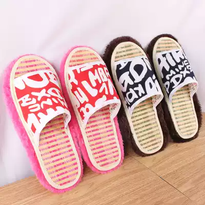 Pastoral wind rubbing slippers removable and washable bamboo bottom lazy indoor cleaning artifact wood floor sweeping shoe cover