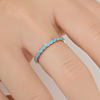 Source Factory Wave Lace Blue Pine Zirconium Open Ring