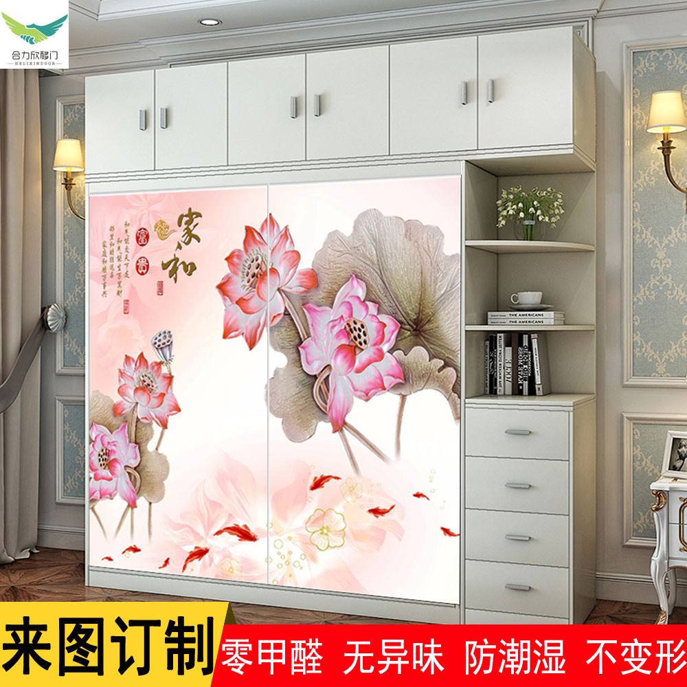 To Map Custom Tempered Glass Wardrobe Door Explosion Proof Sliding