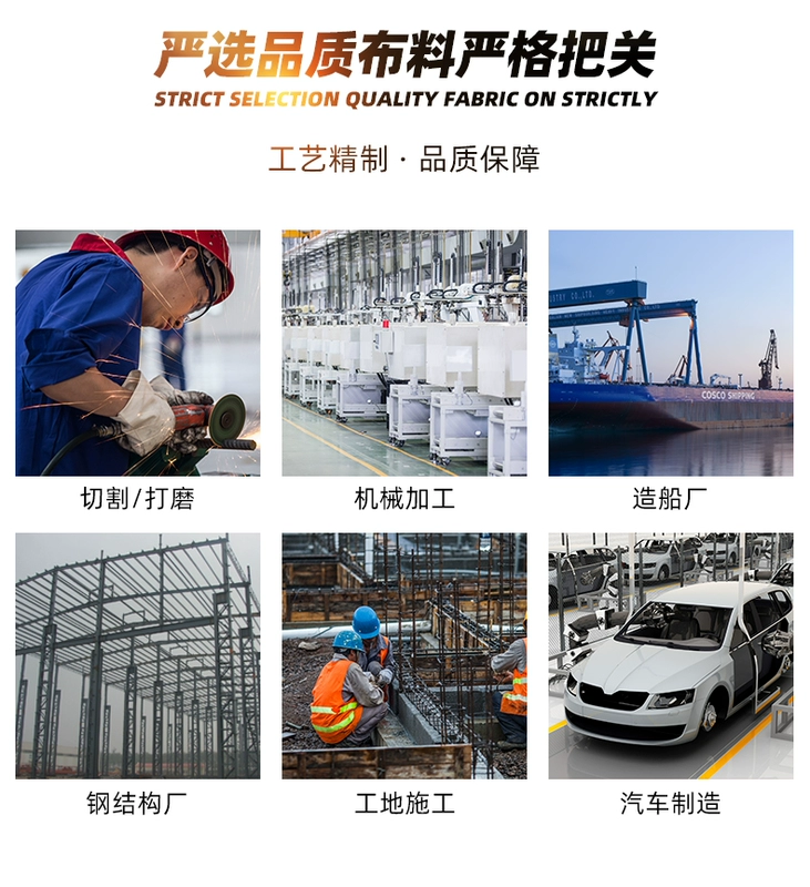 Găng tay vải dày 2 lớp chống mài mòn lao động lót đầy đủ cơ khí hàn cắt công trường xử lý công việc bảo hộ lao động bảo hộ lao động găng tay da dài
