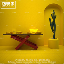 Shop decoration clothing store simple atmosphere Zhongdao table running water table shoes bag window display table