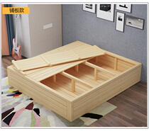 Factory price direct pine solid wood bed high box storage bed Tatami can be customized