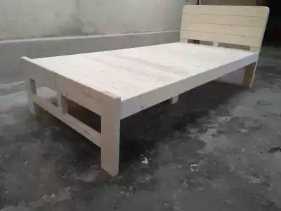 Solid solid wood pine children's bed single double bed one meter eight five two can be customized bed frame