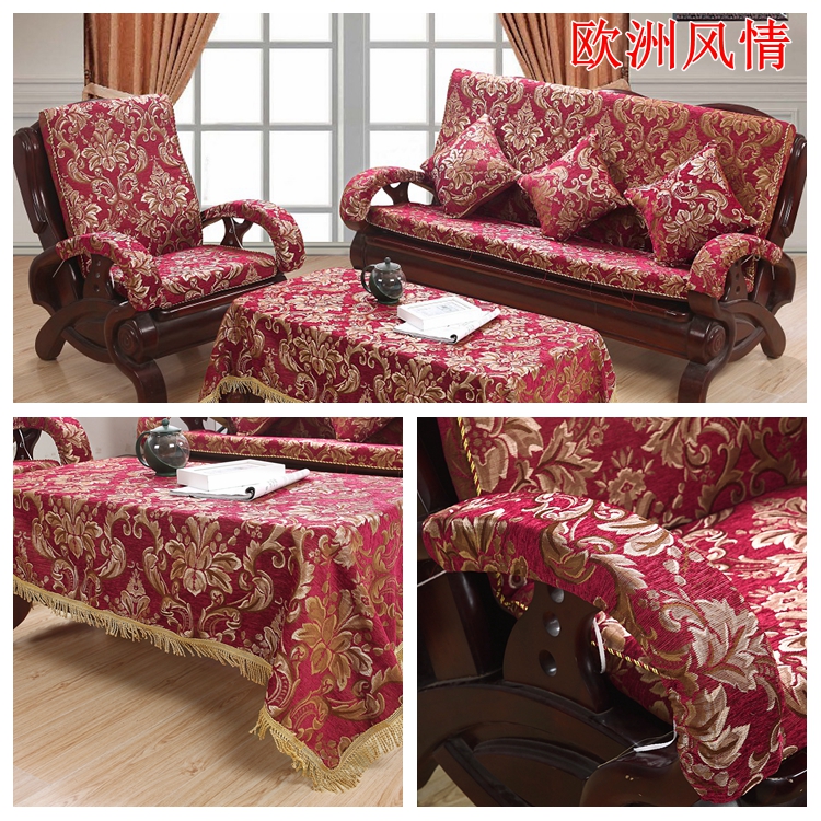 Trung Quốc duy nhất ba màu đỏ rắn gỗ sofa đệm đệm đệm với tựa lưng trượt- trên miếng bọt biển mùa xuân và mùa thu mùa đông ghế đệm