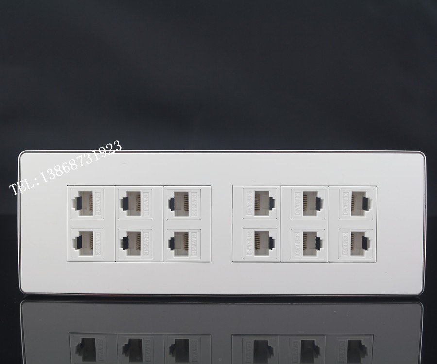 Type 118 6 pair of computer network route socket panel 12 mouth rj45 Internet information socket computer broadband wall plug