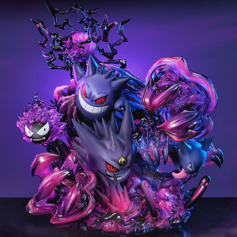 In-Stock Fantasy House Gengar Family Shadow Ball Evolution Set Pet Elf Anime Gift Gk Figure Extra Large Ornament