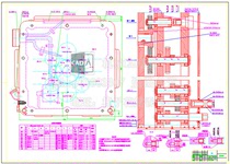 Plowknife variable-speed gear box machined drilling and tapping double side 4-m8 and duplex bit combined machine tool design