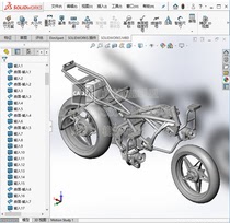 Motorcycle frame CF650G National guest car frame design solidworks and STP three-dimensional model with description