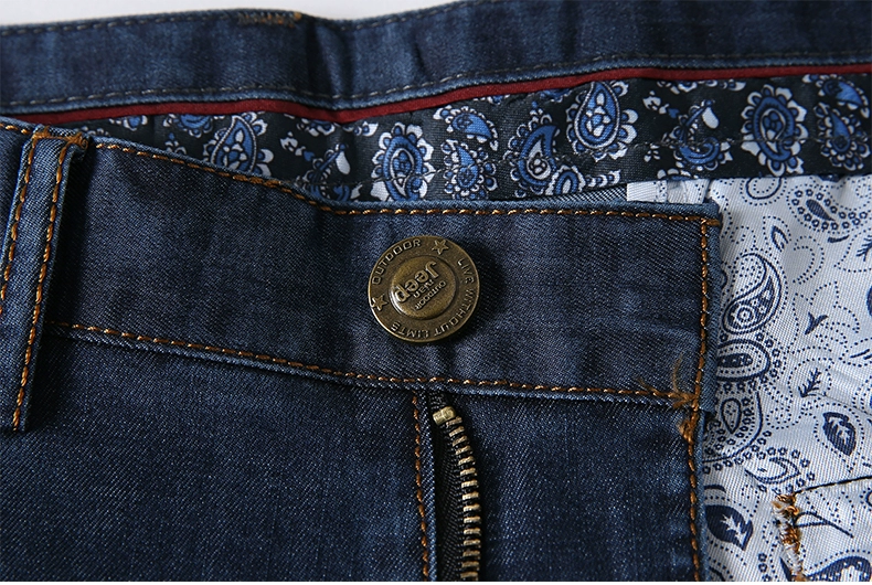 Mùa hè 2019 nam mỏng phần Jeep khiên nam jeans béo nam quần thẳng cỡ lớn eo giữa quần dài thủy triều - Quần jean