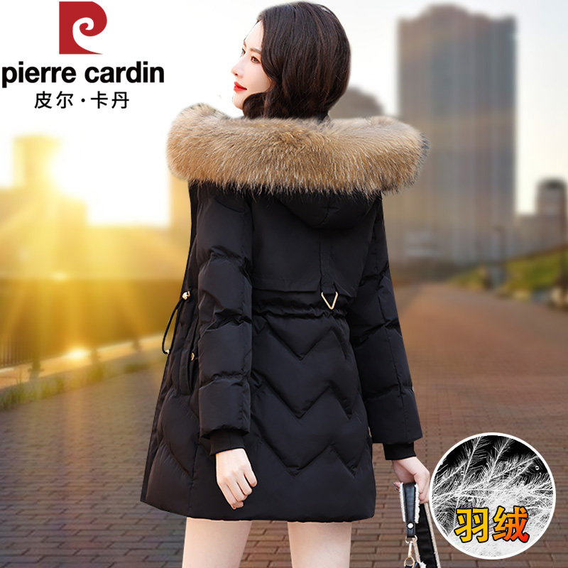 Pierre Cardin Mid-Length down Jacket for Women 2025 New Winter Thickened Age-Reducing Slimming Elegant White Duck down Coat