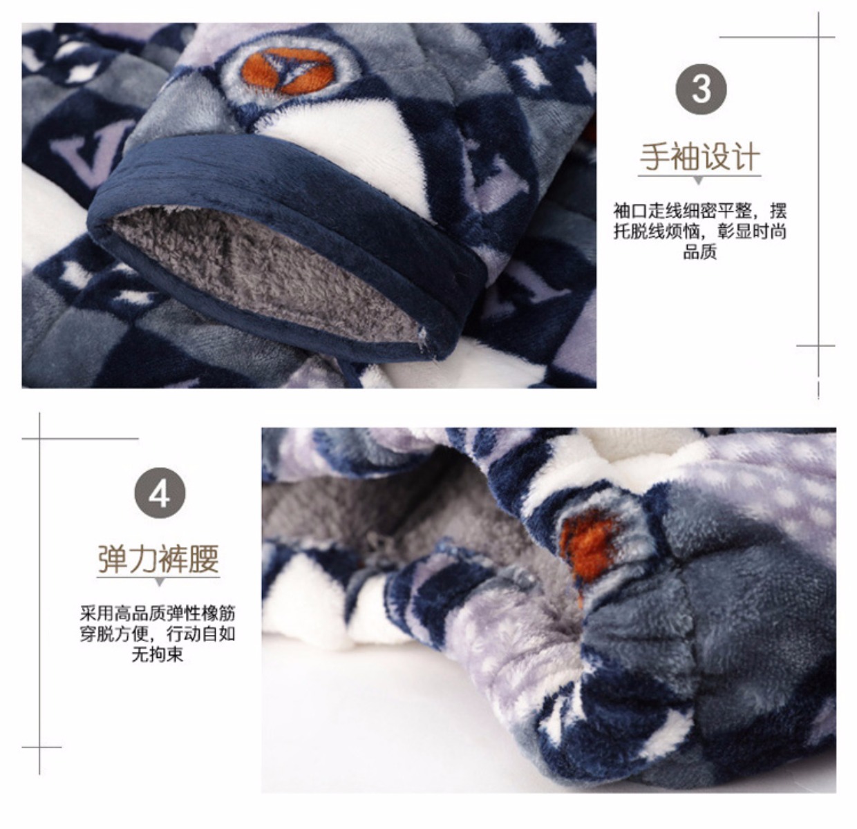 Mùa thu và mùa đông tuổi trung niên đồ bộ pijama nam