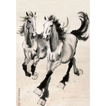 Xu Beihong Pentium figure four feet four open 48x69cm Steed Chinese painting Rice paper Xtreme calligraphy and painting customization