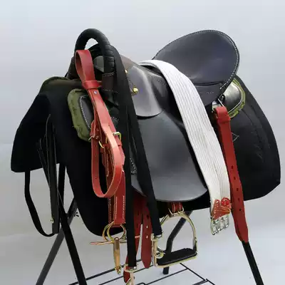 Tourist pommel horse saddle belt full set of first layer cowhide saddle full handmade steel frame boutique set