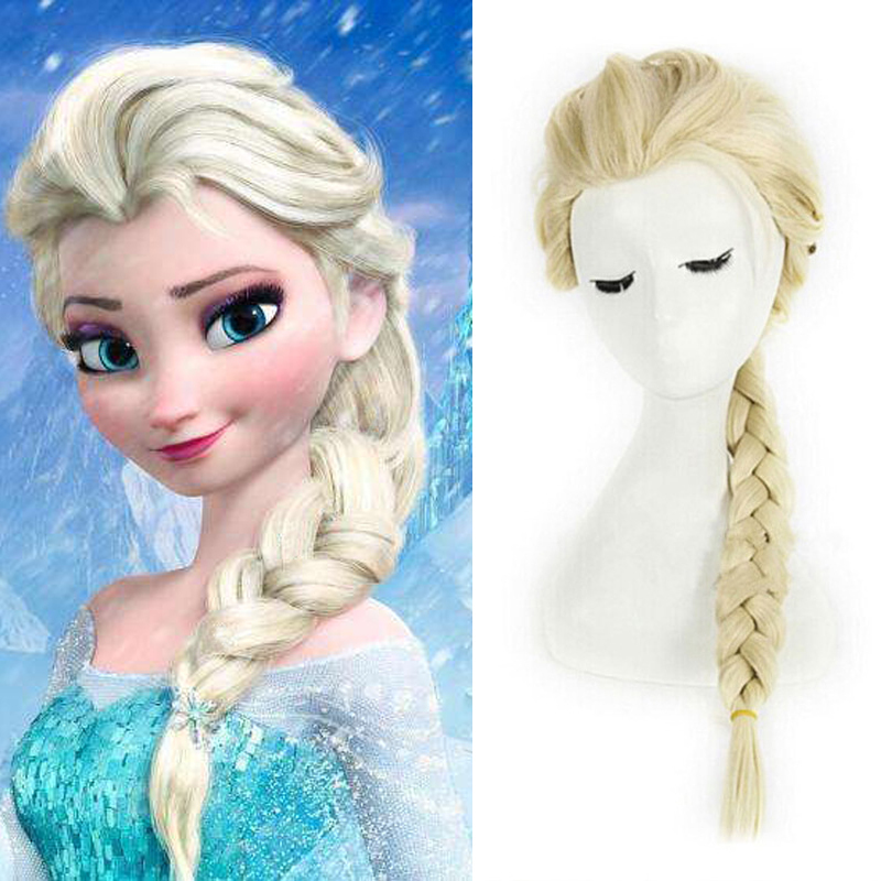 Frozen Elsa Princess Wig Children's Performance Wig Anna Long Hair Princess Fake Braids DIY