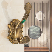 Light luxury carved hanging hook Chinese style free hole single hook Wall hanging door back hook Coat hook vintage towel clothes hook