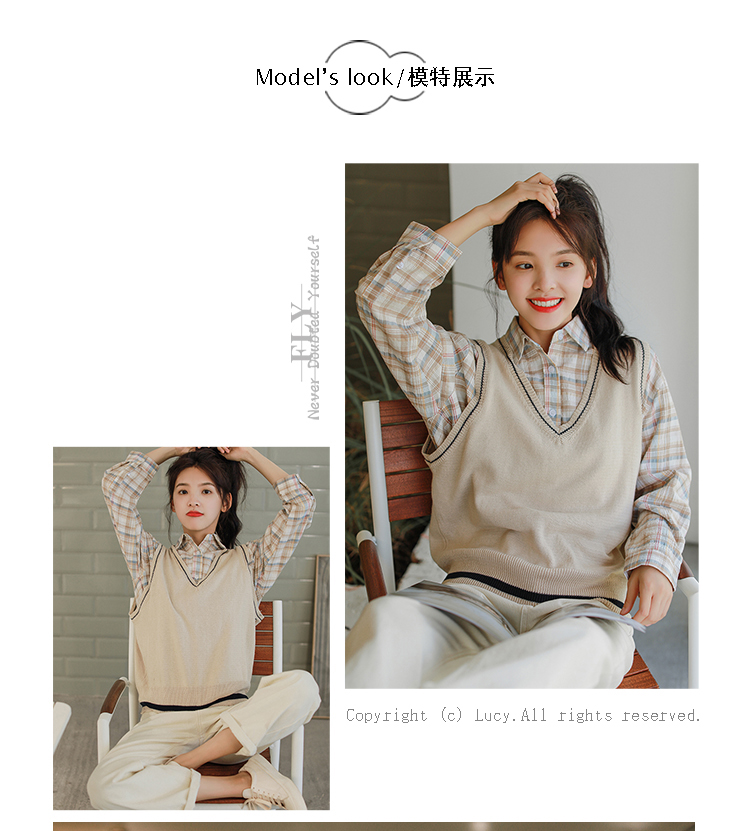 Áo len dệt kim nữ mặc áo len không tay của sinh viên CHIC áo kiểu nữ đẹp tuổi 35
