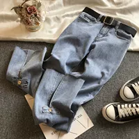 Весенние штаны, приталенные прямые свободные джинсы, коллекция 2021, тренд сезона