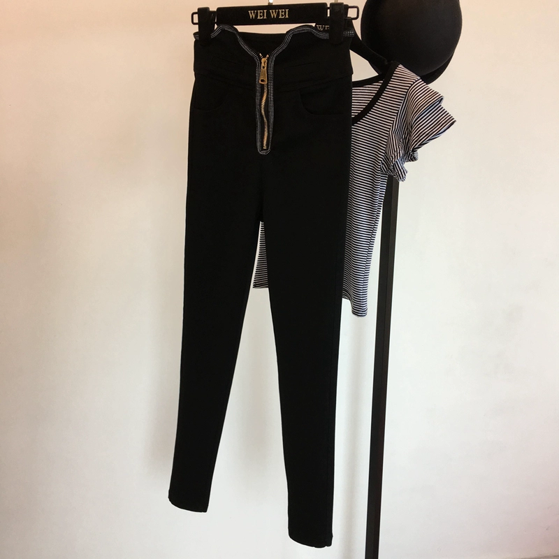 2018 thu mới thun cao eo thon dây kéo thon gọn bó sát quần jeans nữ legging quần âu quần baggy kaki nữ