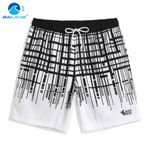 Gina Summer New Pint 50% Beach Pants Men Personality Vertical Stripes Black And White Shorts Seaside Resort Speed Dry Loose Pants