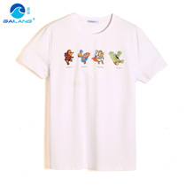 Gina Seaside Holiday T-Shirt Male Pure Cotton Summer Dress Man White Black Short Sleeve Beating Bottom Pure Color Fashion T-shirt Male Tide Card