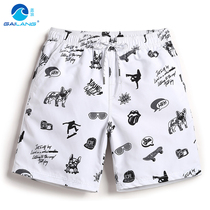 Beach Pants Mens Speed Dry Big Code Loose Summer Flowers Pants Underpants Casual Holiday Shorts 50% Pants Swimming Trunks Summer