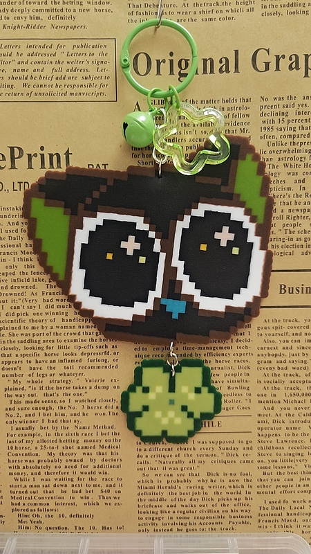 Cute Luo Xiaohei Self-Deprecating Bear Four-Leaf Clover Finished Handmade DIY Beaded Bag Pendant Keychain Car Hanging Ornament Gift Cute Luo Xiaohei Self-Deprecating Bear Four-Leaf Clover Finished Handmade DIY Beaded Bag Pendant Keychain Car Hanging Ornament Gift