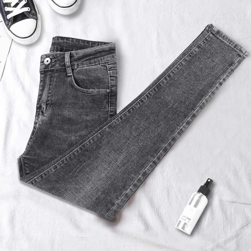 Smoky Gray Skinny Jeans for Women, 2026 New Spring High-Waisted Slim-Fit Stretchy Long Pants for Spring and Autumn