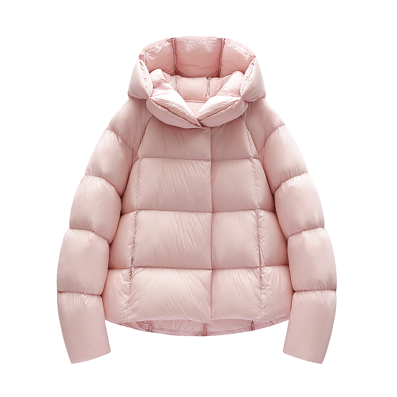 Zero Pressure Puff 90 White Goose down Jacket for Women, Short Style with Hood, Magnetic Button, Thickened for Warmth, Cold-Resistant, Versatile Coat Zero Pressure Puff 90 White Goose down Jacket for Women, Short Style with Hood, Magnetic Button, Thickened for Warmth, Cold-Resistant, Versatile Coat