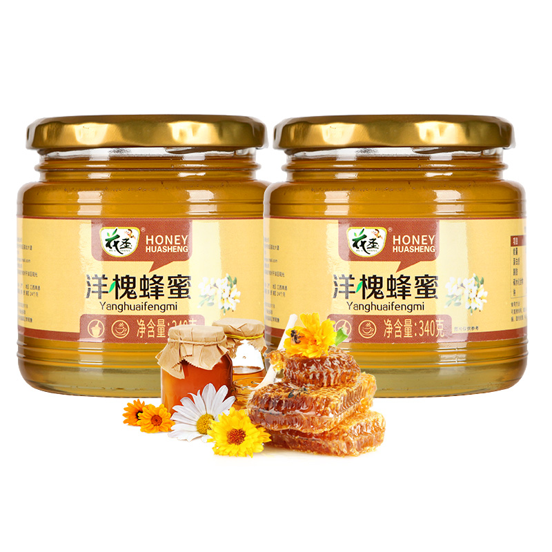 纯净天然洋槐蜂蜜340克*2瓶组合装农家自养槐花蜂蜜