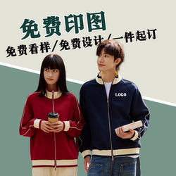 Pullover zipper Sweatshirt printing logo working group clothes diy stand collar class clothes Long sleeves Outwear Fall and winter parka