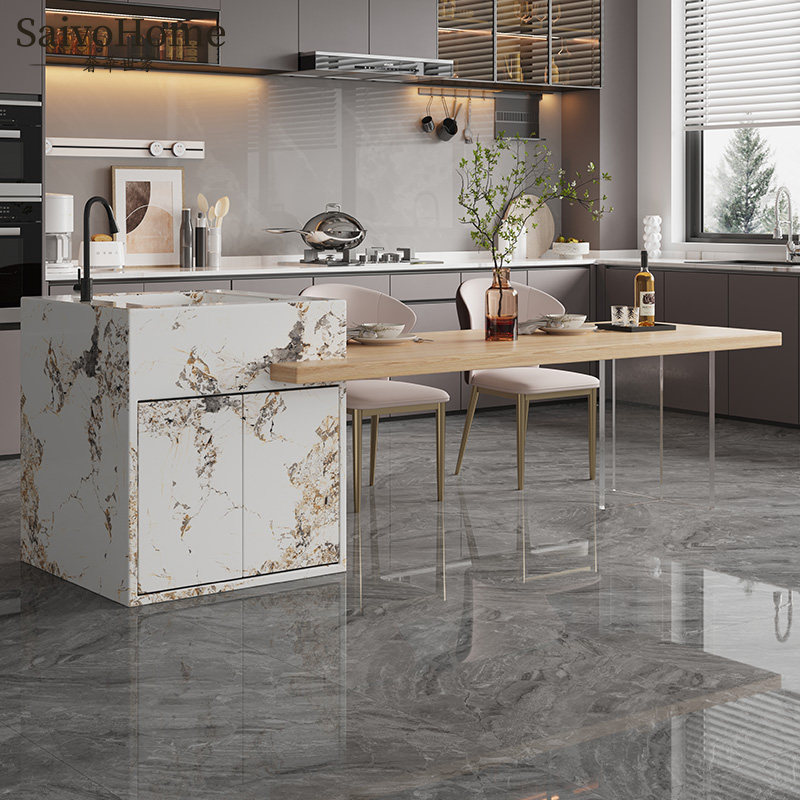 Acrylic Levitation Island Table Dining Table Integrated Light Extravagant Modern Home Solid Wood Transparent Rock Plate Material Bench Customisation