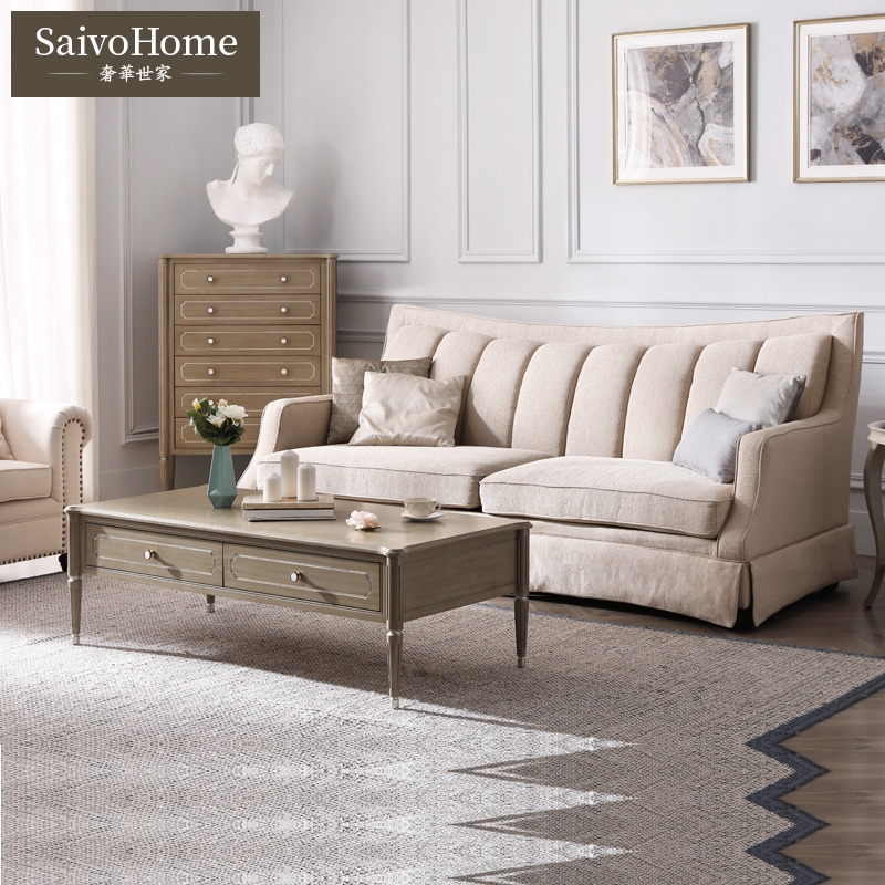 American Fabric Sofa Italian Modern Simple Furniture Living Room Single Double Triple Combination Retro Rural Household Type