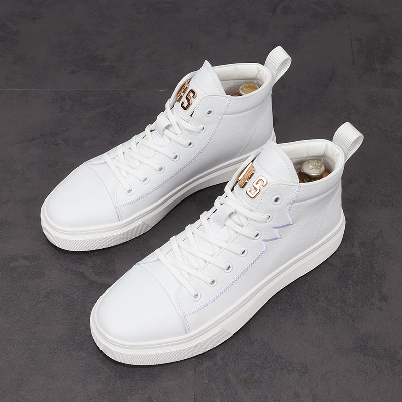 European Station Fashion Men Thick-Sound Martin Boots Inn Leisure High Help Shoes Personality Inner Boots Increase Boots