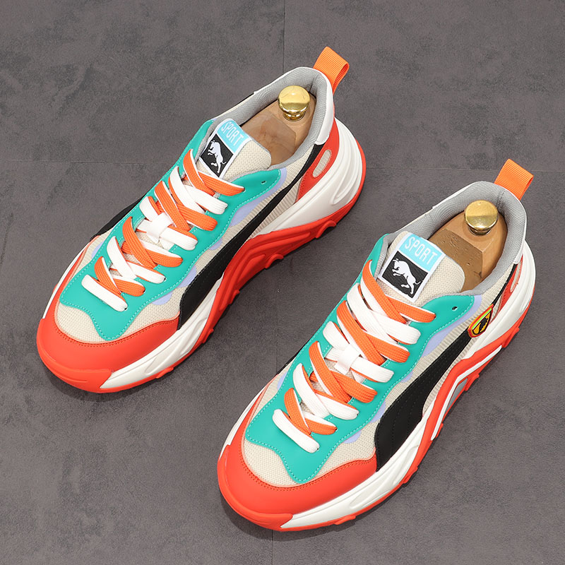 European station men 2023 new summer trend increase high breathable shoes and thick soles sports leisure daddy shoes