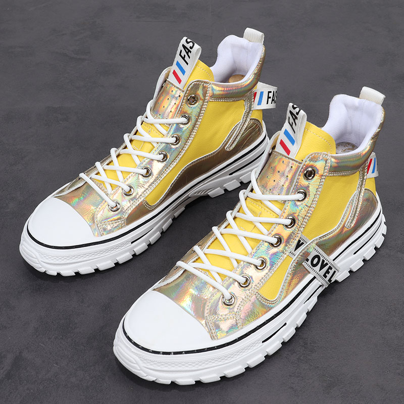 Fashion brand autumn and winter men's high-top sneakers Korean version trendy Zhongbang breathable all-match short boots personalized hip-hop casual shoes