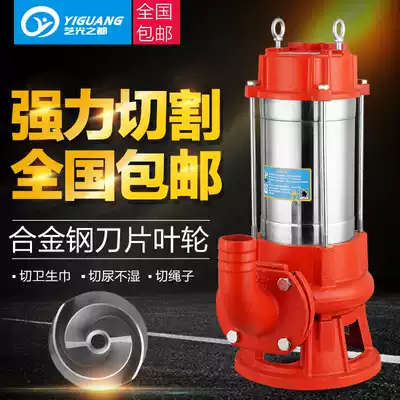 220V cutting sewage pump stainless steel sewage pump with reamer type septic tank biogas digester household manure