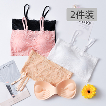 Walking lace wipes breast girl students development period without shoulder strap underwear with a bottom hanging bracelet wrapped chest