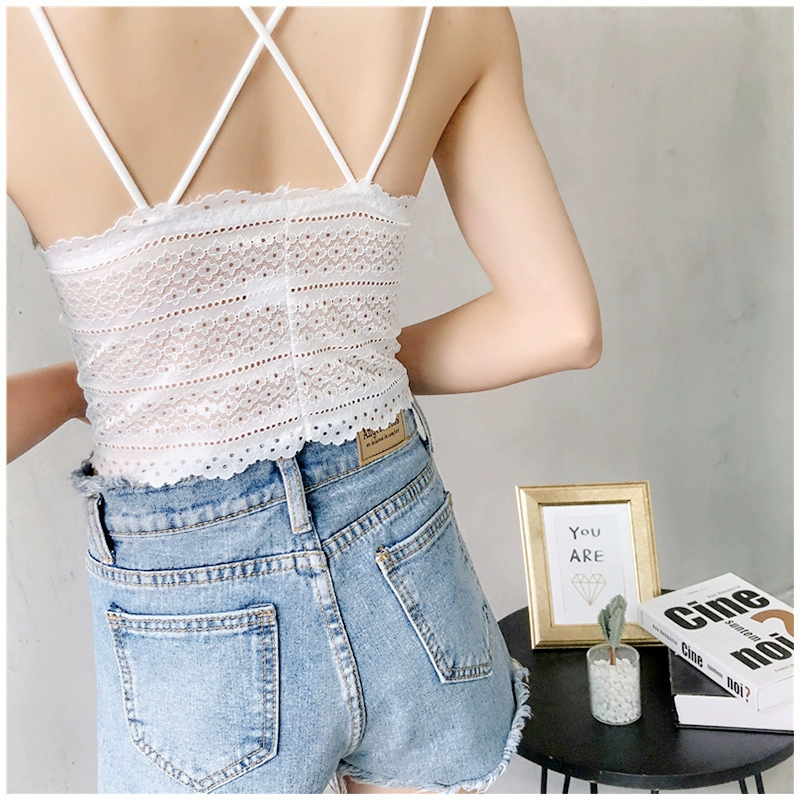 Deep V vẻ đẹp trở lại ống top đồ lót dây đeo vest nữ cảm giác chéo áo ngực quấn ngực cô gái dưới mà không có vòng thép áo ngực cho mẹ bầu