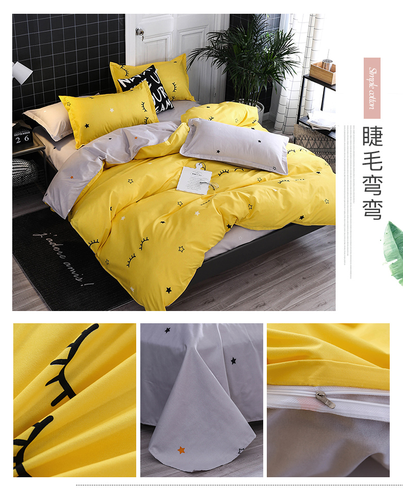 Tuy nhiên tỷ giường Bốn phim hoạt hình quilt ký túc xá khăn trải giường đơn 1,8 1,2 sinh viên 2,0 m ba mảnh 4 - Bộ đồ giường bốn mảnh chăn ga cao cấp luxury