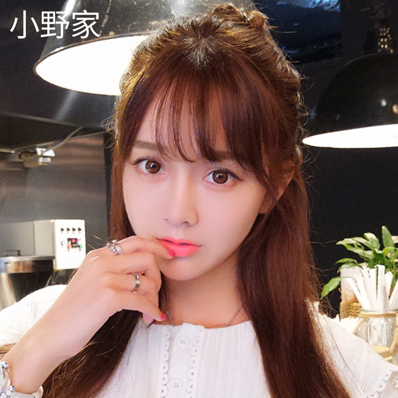 Full Hand Weave Air Liuhai Real Hair Fake Hair Piece Fluffy Natural LiveSea Slice Mini-LiveSea Wig Ziliu Sea