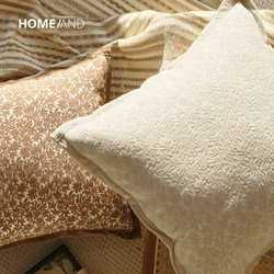Homeand Nordic Ins-Style Sofa Throw Pillow, Light Luxury Chenille Jacquard Pillowcase, Brown Cushion, Headboard Lumbar Support