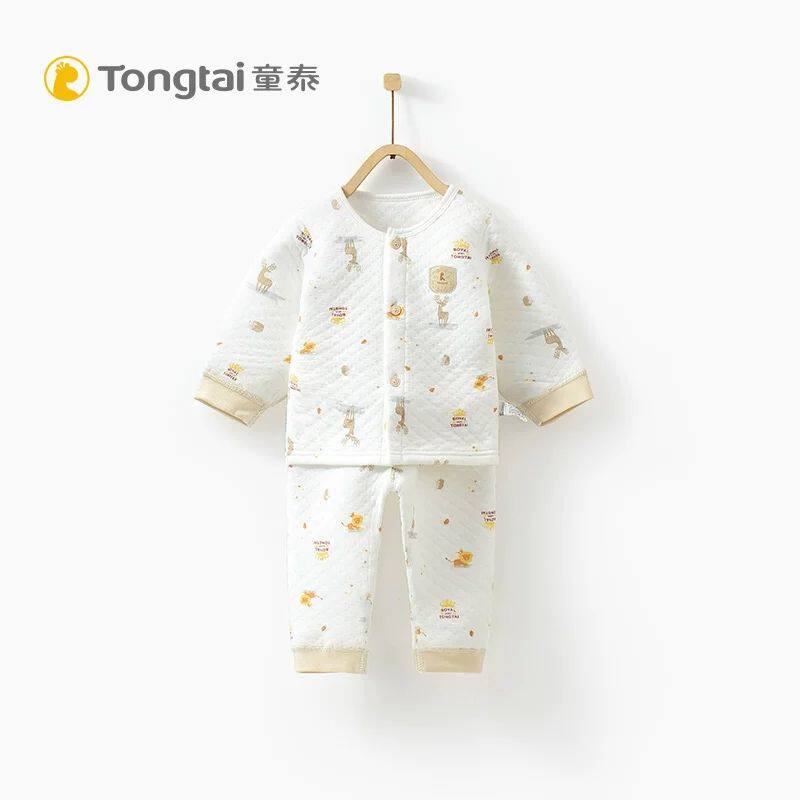 Tongtai autumn and winter new baby clothes cotton warm piece 3-2 4 yue male female baby thickened split suit