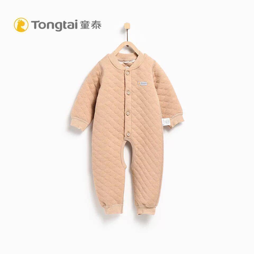 Children Tai autumn warm baby and young children thicken crotch conjunction clothes 1 - 18 months of male and female baby pure cotton long sleeve hackdress