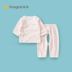 Tongtai quần áo trẻ sơ sinh 1-6 tháng bé mùa xuân và mùa thu quần áo bộ bé kimono quần bộ đồ lót hai mảnh bộ. 